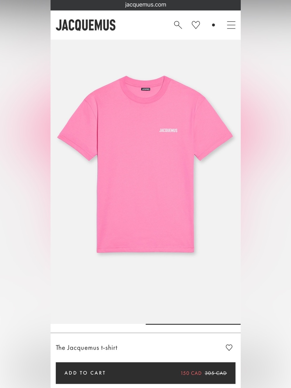 Jacquemus Kids' Pink Logo T-Shirt
